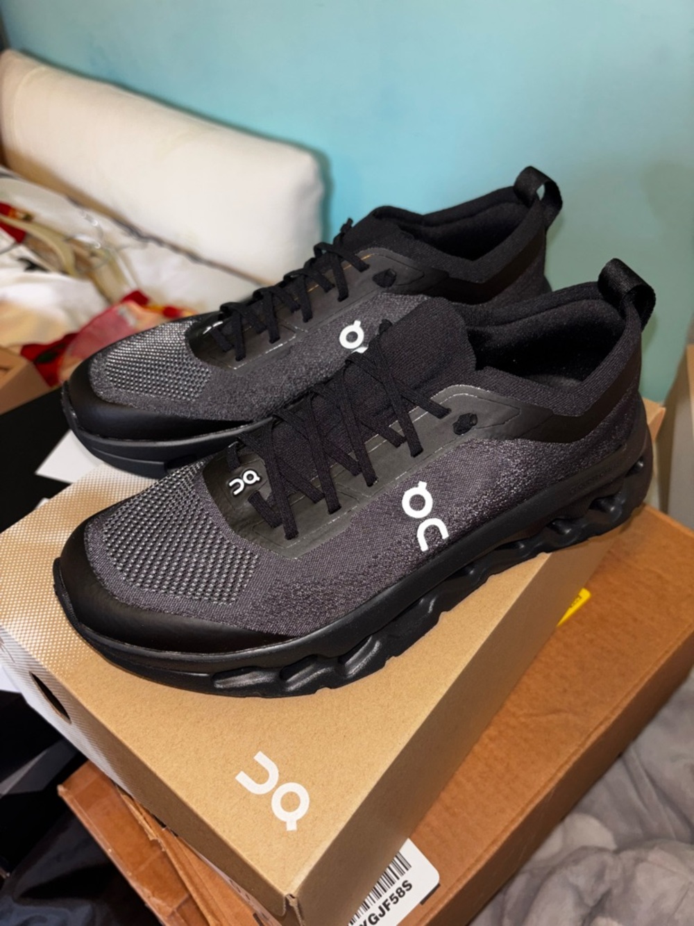 On Running Athletic Shoes in Black and Grey